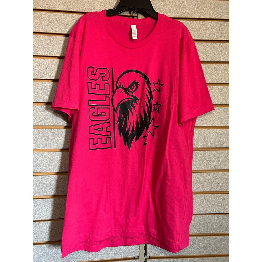 Bella Canvas Pink Eagle Graphic T-Shirt Mens Large Short Sleeve Crew Neck Cotton